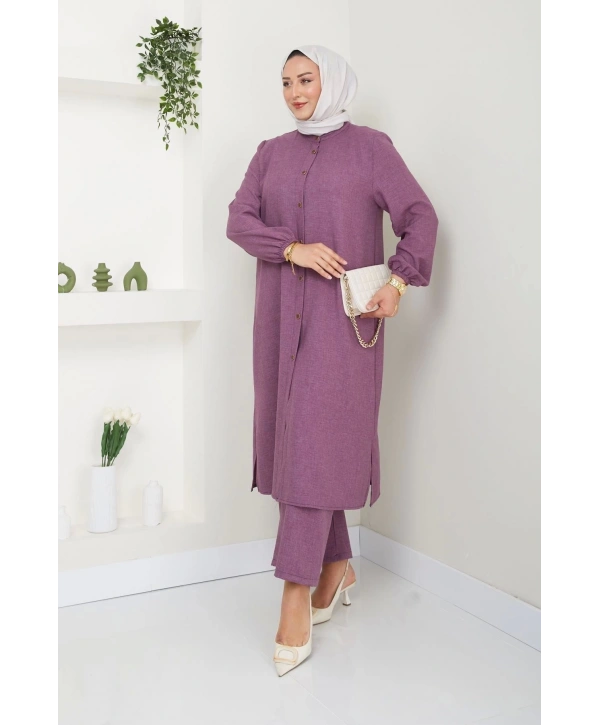 Kadın Büyük Beden Uzun İkili Tesettür Tunik Takım