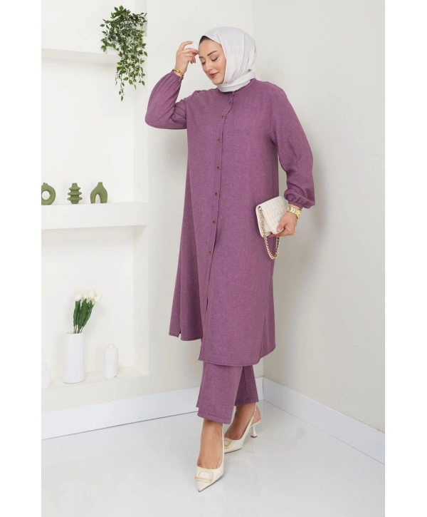 Kadın Büyük Beden Uzun İkili Tesettür Tunik Takım