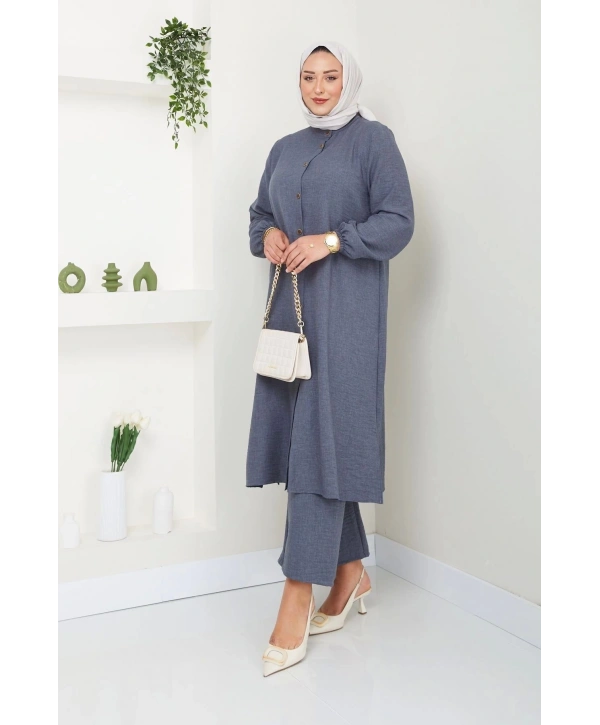 Kadın Büyük Beden Uzun İkili Tesettür Tunik Takım
