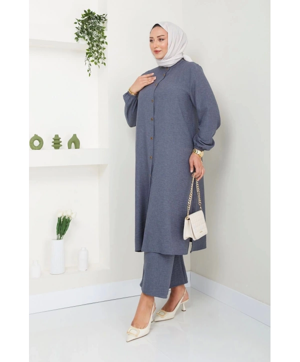 Kadın Büyük Beden Uzun İkili Tesettür Tunik Takım