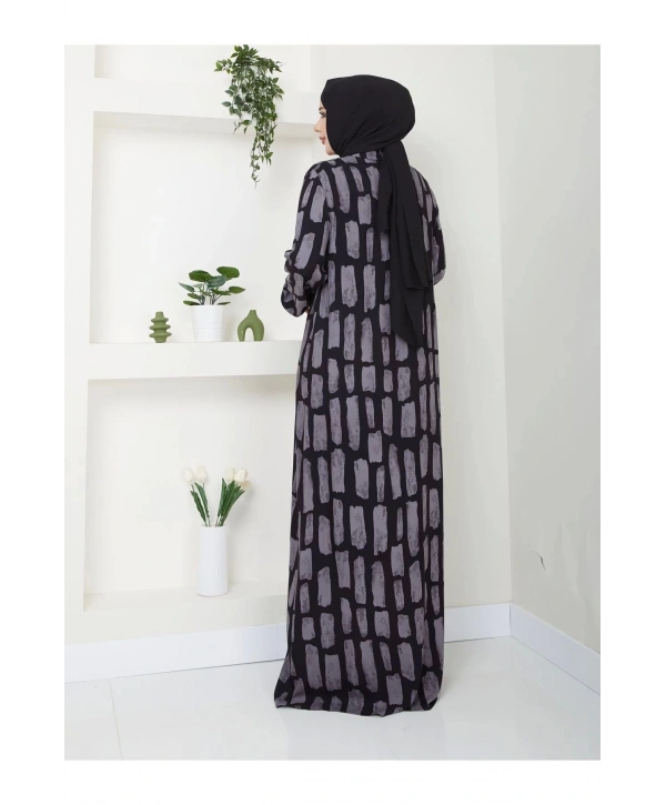 Kadın Düğmeli Viskon Elbise