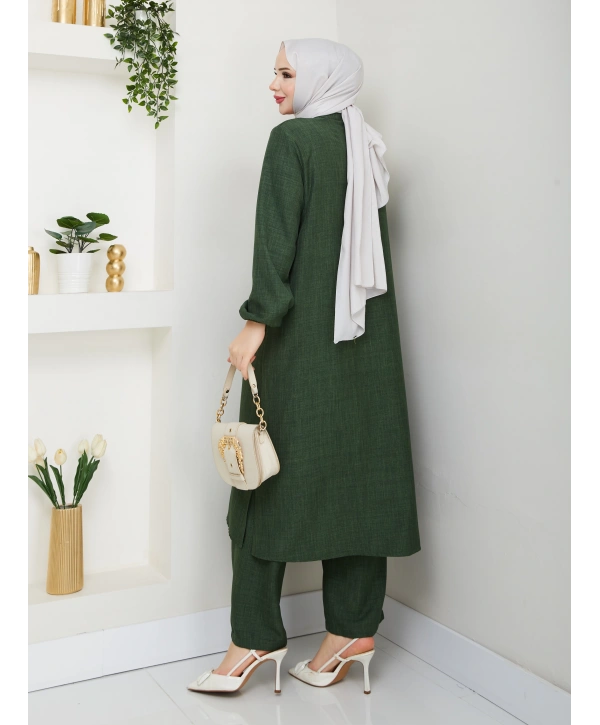 Kadın Büyük Beden Uzun İkili Tesettür Tunik Takım