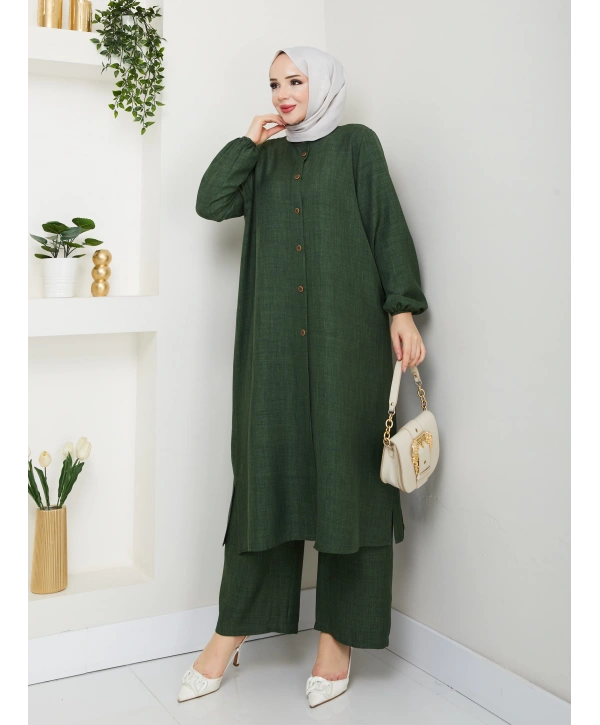 Kadın Büyük Beden Uzun İkili Tesettür Tunik Takım