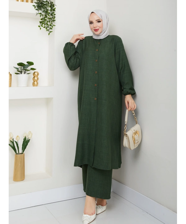 Kadın Büyük Beden Uzun İkili Tesettür Tunik Takım