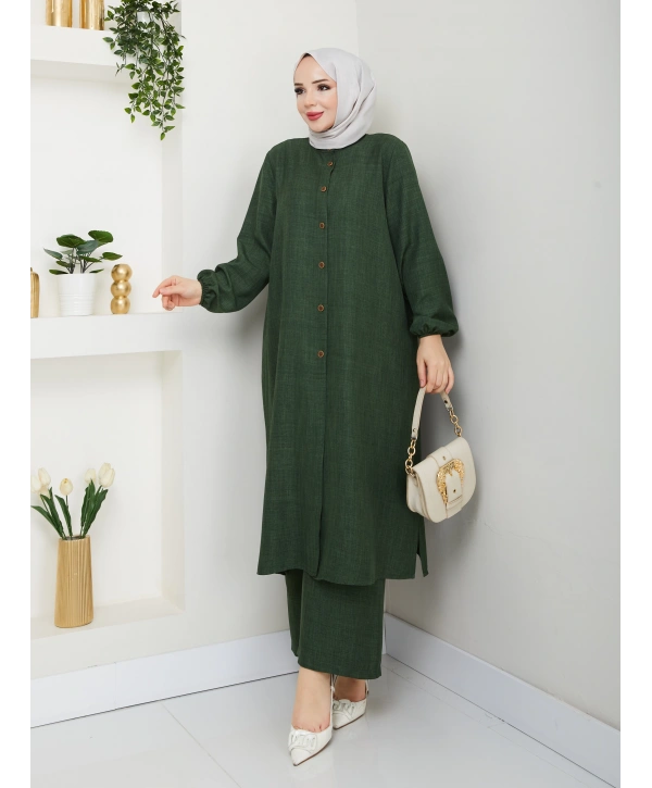 Kadın Büyük Beden Uzun İkili Tesettür Tunik Takım