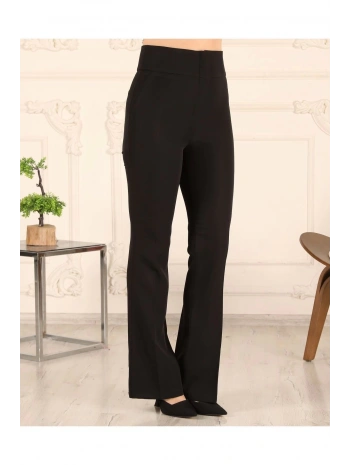 Yüksek Bel Ispanyol Kumaş Pantolon