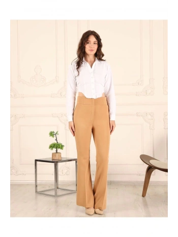 Yüksek Bel Ispanyol Kumaş Pantolon