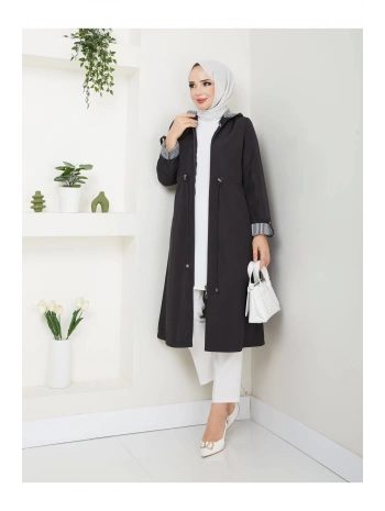 Kadın Uzun Giy Çık trençkot tesettür
