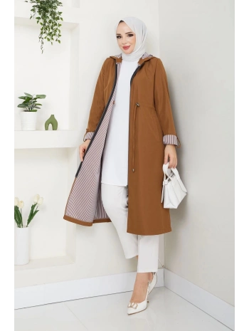 Kadın Uzun Giy Çık Trençkot Tesettür