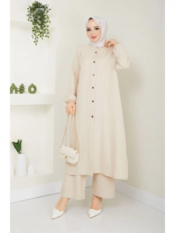 Kadın Büyük Beden Uzun İkili Tesettür Tunik Takım