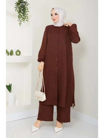 Kadın Büyük Beden Uzun İkili Tesettür Tunik Takım