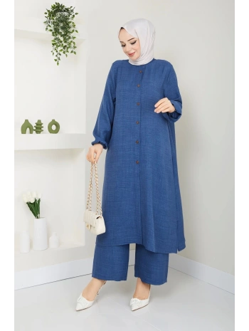 Kadın Büyük Beden Uzun İkili Tesettür Tunik Takım