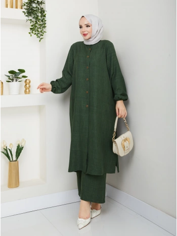 Kadın Büyük Beden Uzun İkili Tesettür Tunik Takım