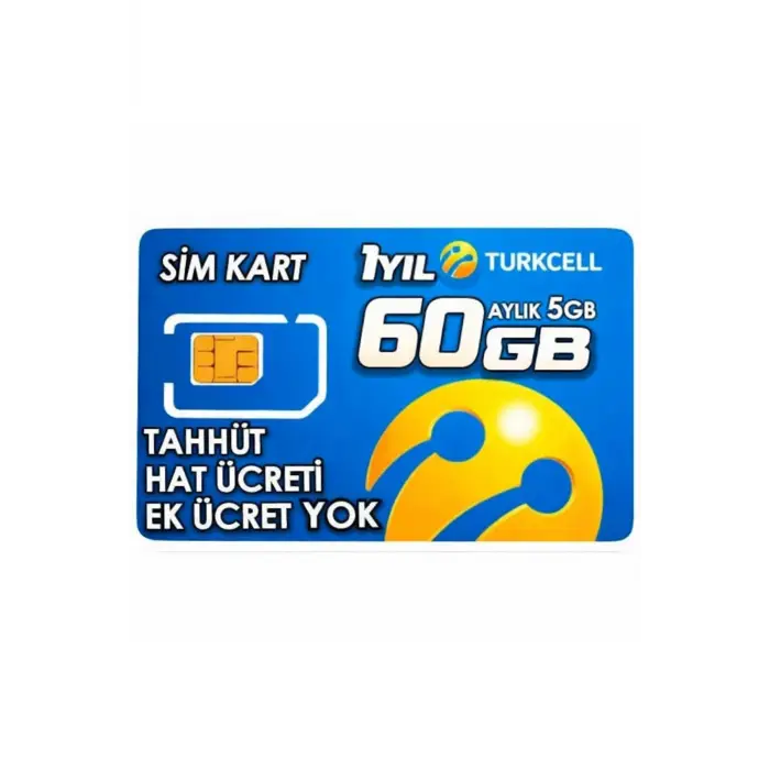 Turkcell M2M Data Hattı - 12 Ay Boyunca Her Ay 5 GB İnternet 4G Sim Kartlı Kamelar