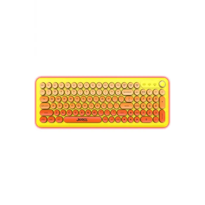 Jedel WKB104 Kablosuz Bluetooth + 2.4Ghz Çift Modlu Klavye - Retro Daktilo Tasarımlı