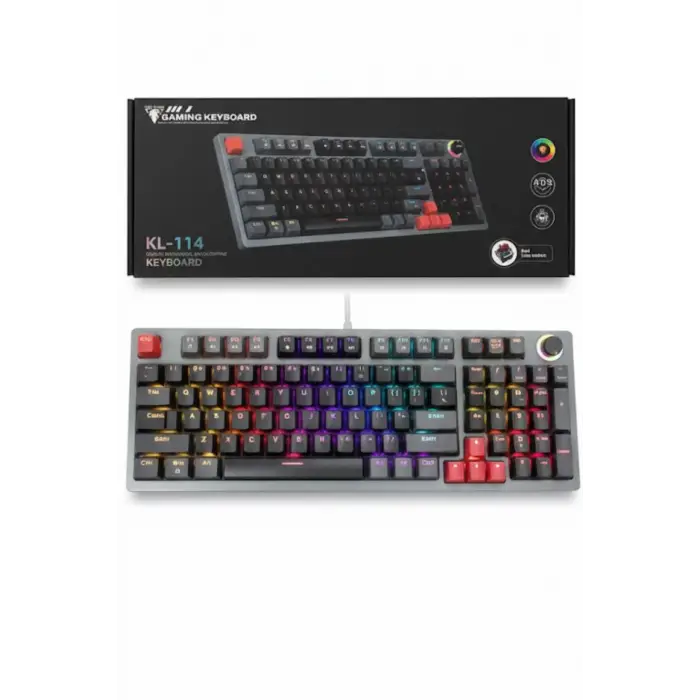 Jedel KL-114 Mekanik Gaming Klavye - Blue Switch, RGB Aydınlatmalı, Volume Kontrol