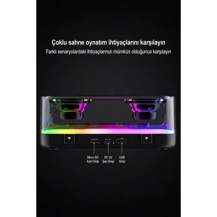 Jrl Z6 RGB Işıklı Kablosuz Bluetooth Hoparlör - Mekanik Klavye Tuşlu, Speaker