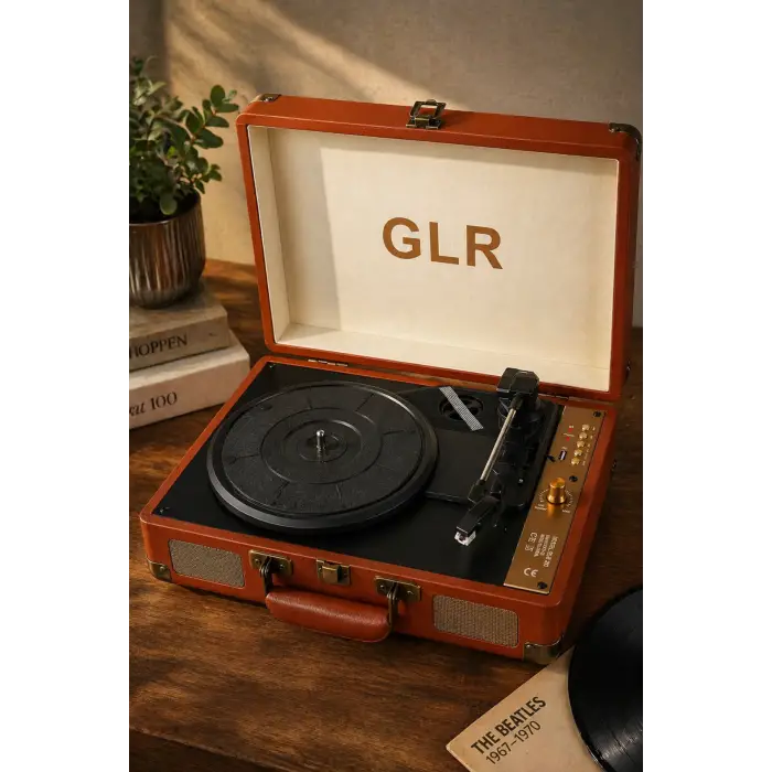 Glr 201 Nostaljik Çanta Pikap - Bluetooth  Şarjlı, USB Kayıt Özellikli, 3 Vitesli Plak Çalar