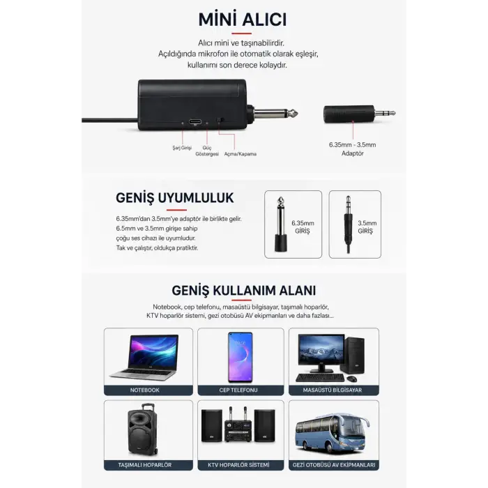 Jrl Wn-19 İkili Kablosuz Mikrofon Seti El Tipi Çiftli Mikrofon, Karaoke, Konferans ve Sahne