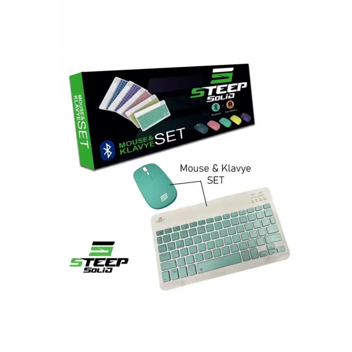 Steep Solid Magic Yeşil Şarjlı Bluetooth Klavye Mouse Set