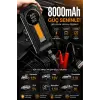 Auhma A8899 Akü Takviye Cihazı & Hava Kompresörü - 80000mAh Powerbank, 150 PSI, 1000A Peak, LED Fener
