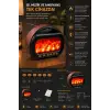 Fepe FP-535 Şömine Görünümlü Alevli Taşınabilir Radyo & Bluetooth Hoparlör