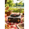 Meier MD-1320BT Gri Nostaljik Görünümlü Bluetooth Hoparlör ve 3 Bantlı Şarjlı Radyo