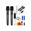 Jrl WN-08 Çift El Tipi Kablosuz UHF Mikrofon Seti - Şarj Edilebilir Karaoke Ve Sahne Mikrofonu