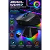 Jedel WD157 1600 DPI Bluetooth + 2.4GHz Kablosuz Oyuncu Mouse Şarj Standı Seti