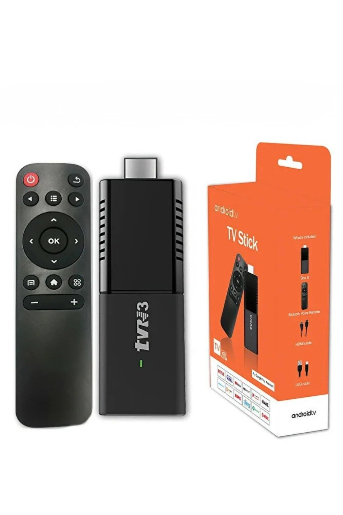 4K Ultra HD Android TV Stick - 8GB+128GB Depolama, Wi-Fi ve Bluetooth Kumandalı TV Çevirici