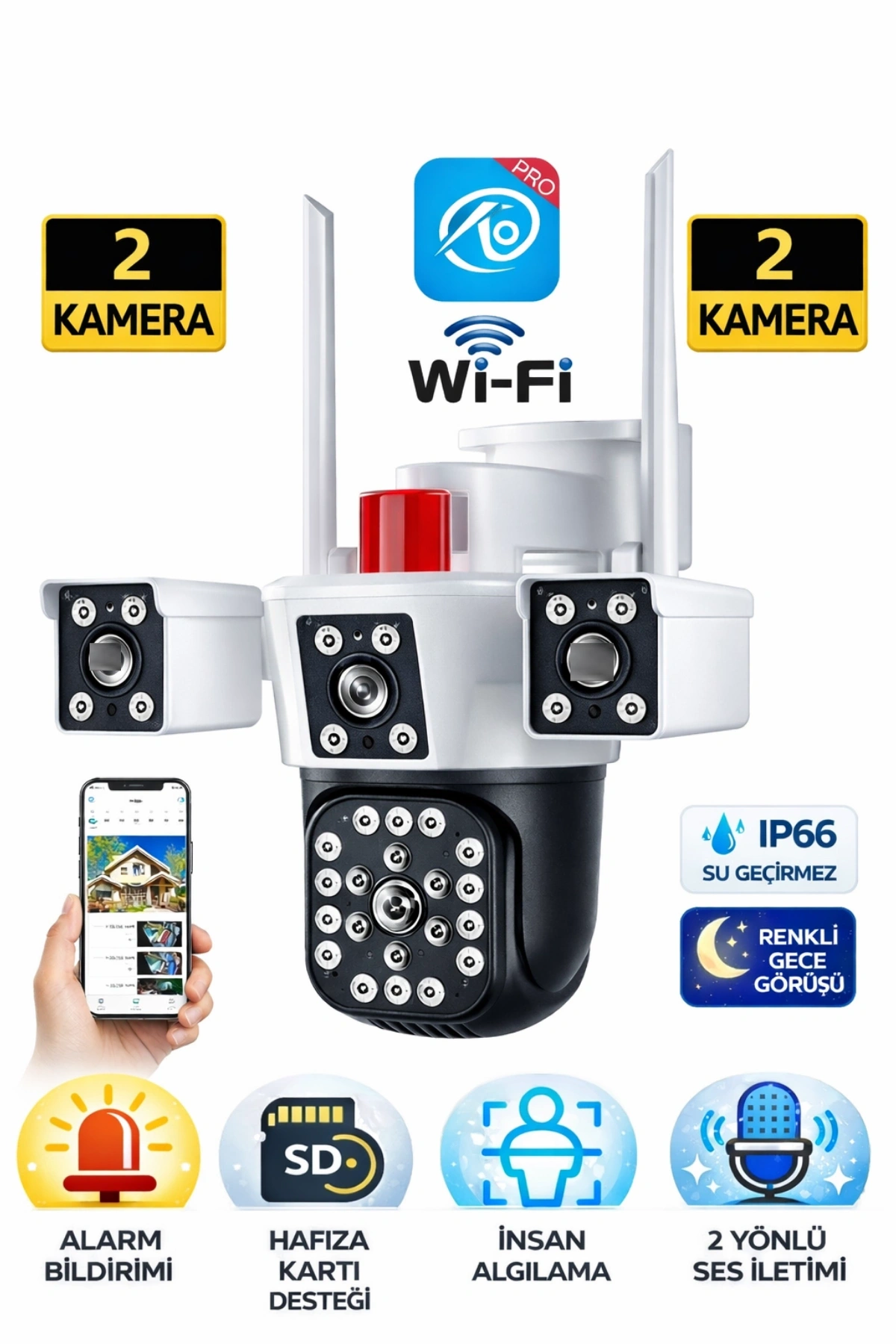 O-kam Pro Okam-3023 2 Kameralı 6 Mp Dual Lens Wifi Ptz Kamera