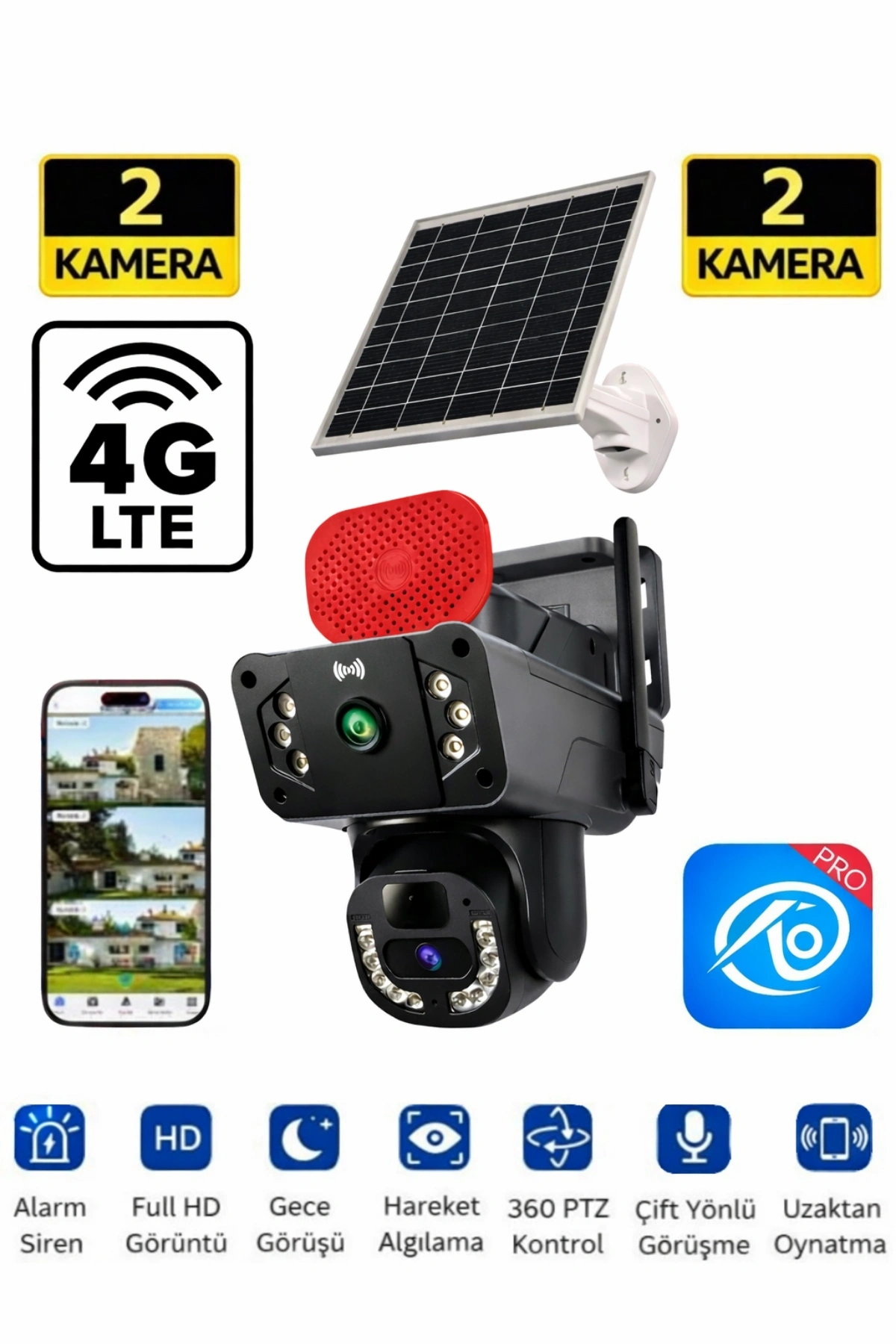 O-kam Pro Okam-3815E | 4G Destekli, Çift Lensli 6MP Güneş Enerjili PTZ Dış Mekan Kamera