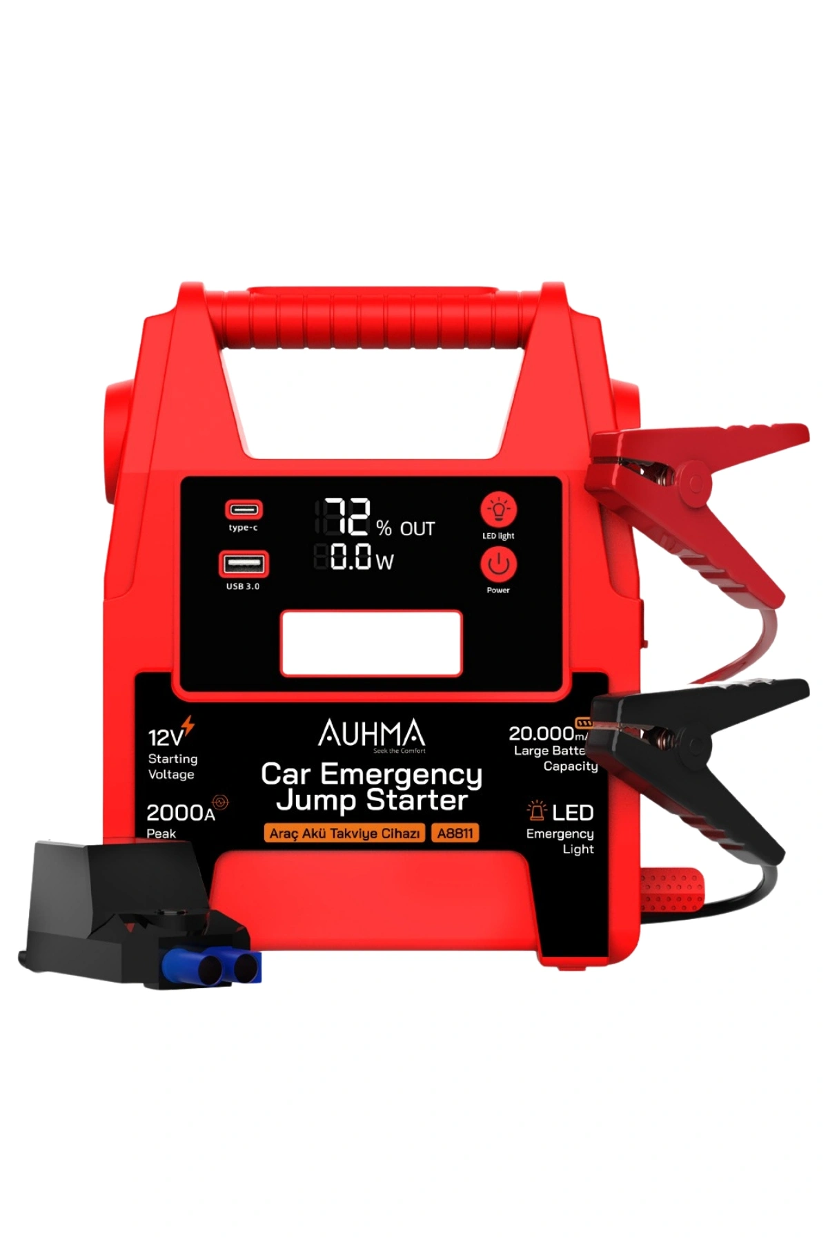 Auhma A8811 20000mAh 2000A Peak Araç Akü Takviye Cihazı & Powerbank - 12V Jump Starter