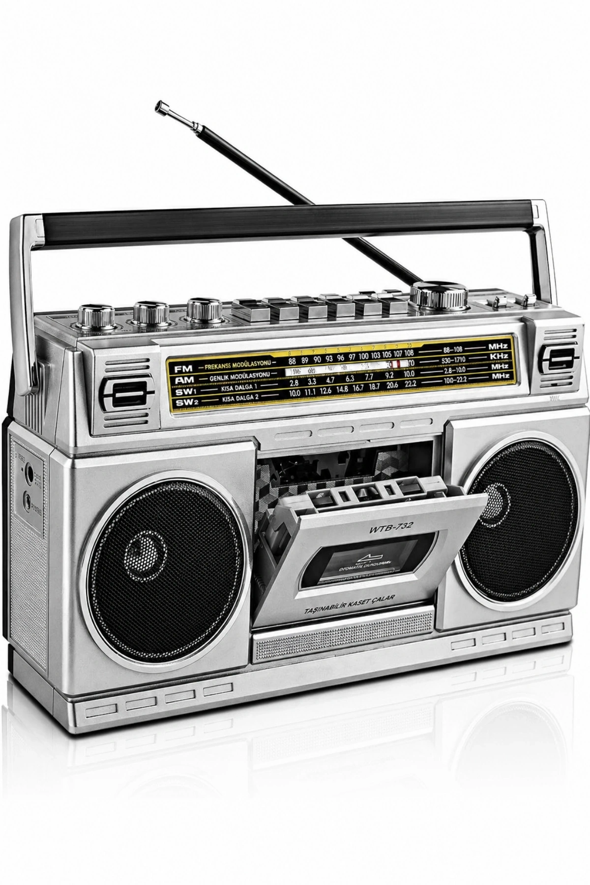 Puxing PX-555BT Nostaljik Radyo - Bluetooth, USB, TF Kart, 4 Bantlı Kaset Çalar ve Kayıt Cihazı