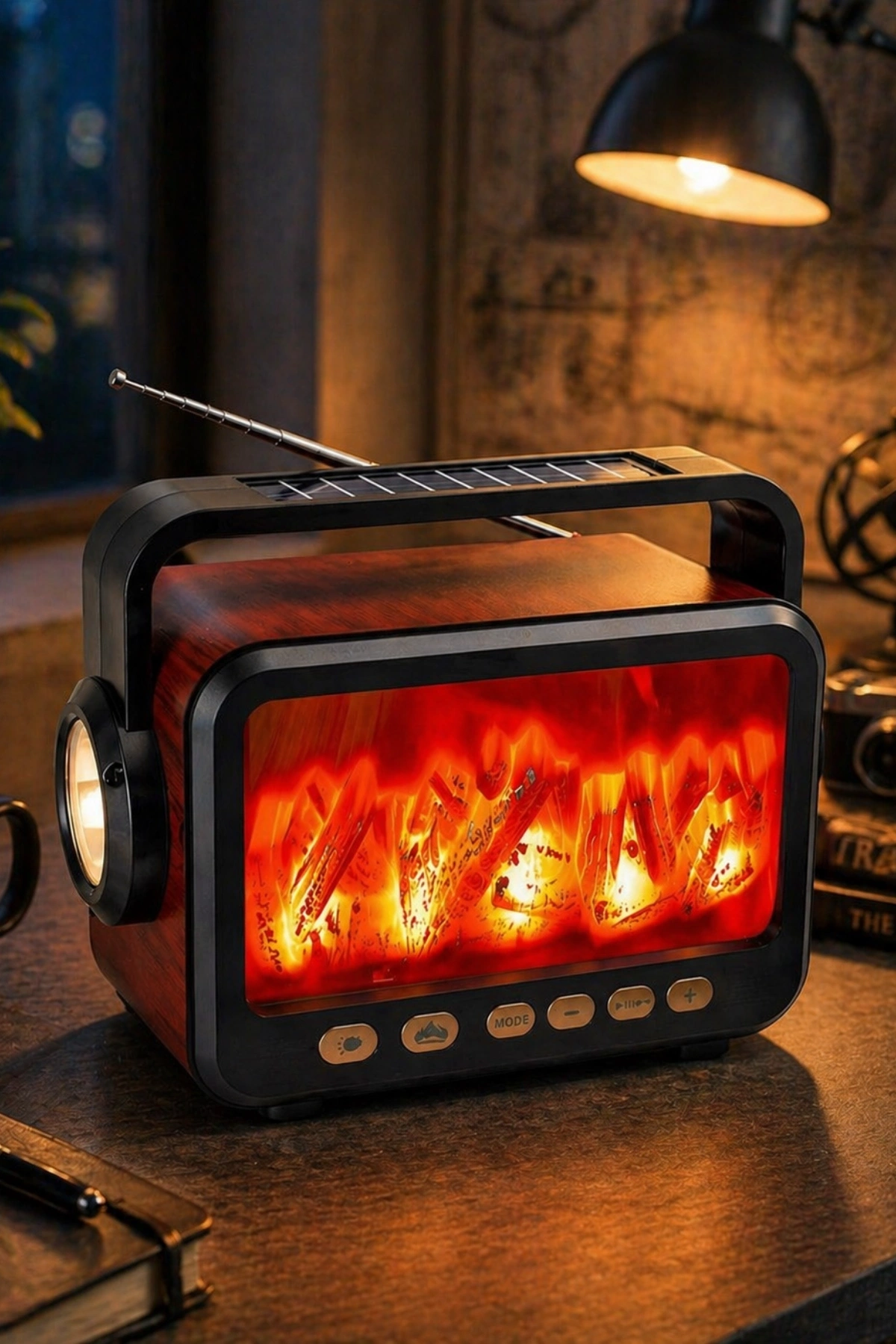 Fepe FP-337-S Solar Panelli FM Radyo ve Şömine Efektli Bluetooth Speaker