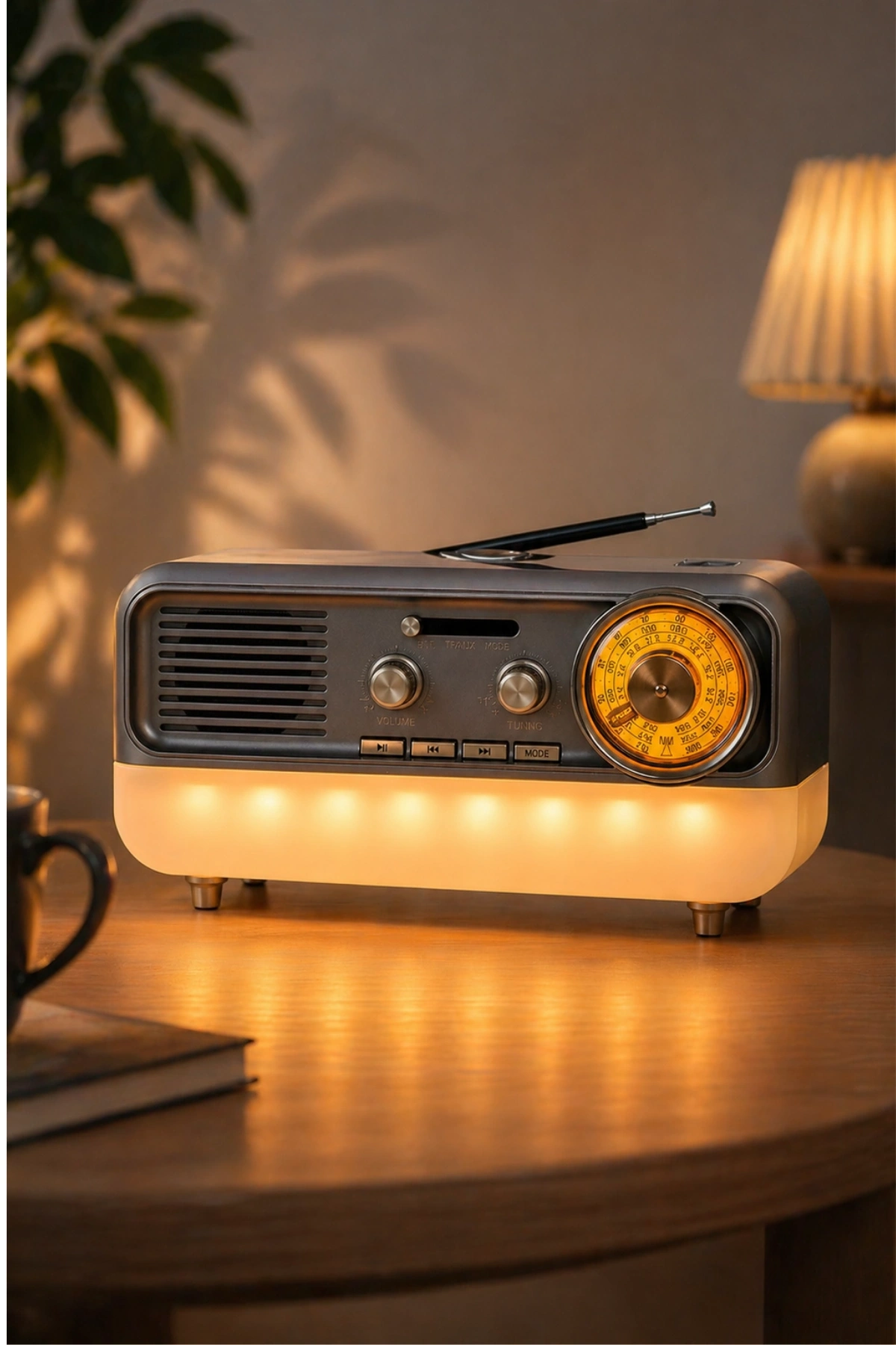 Meier MD-1314BT Gri Nostaljik Radyo - Bluetooth 5.4, Girişli, Şarjlı Retro Görünümlü Hi-Fi Hoparlör