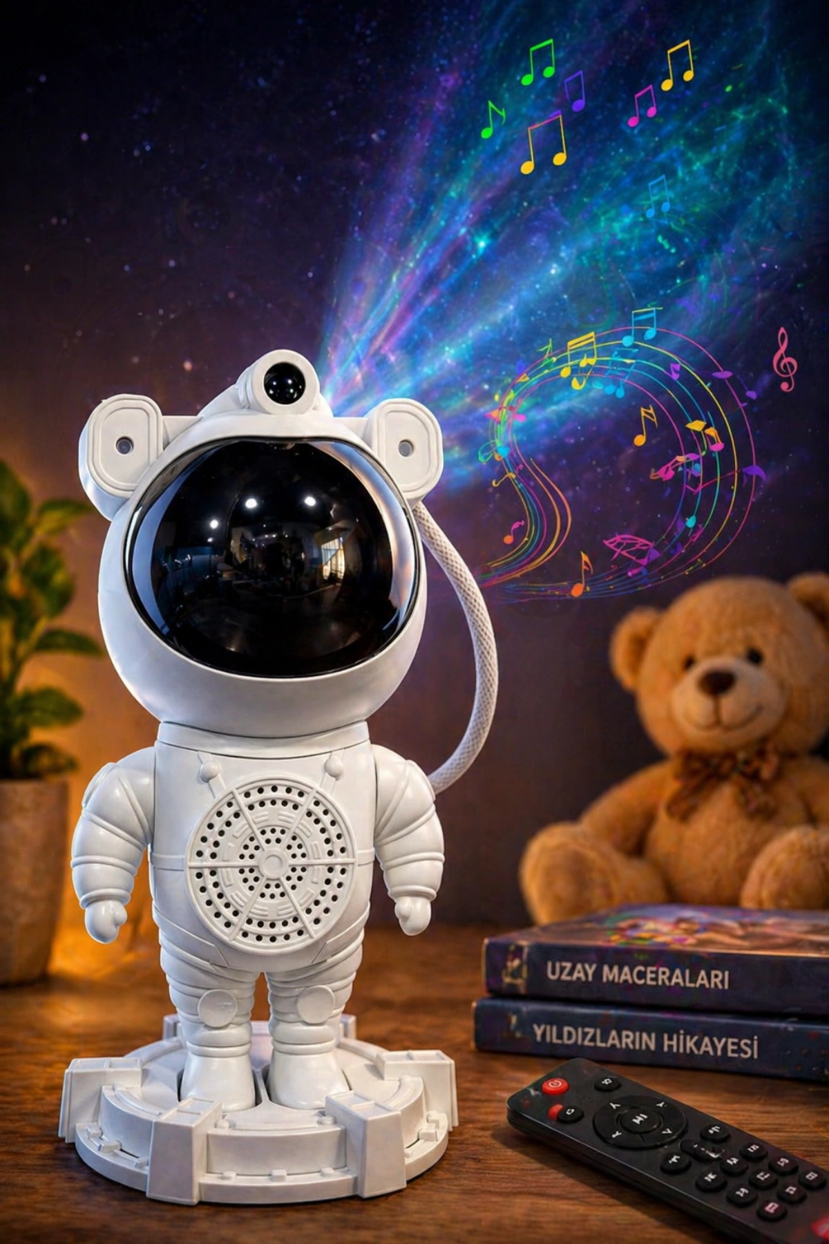 Glr MXS-003 Uzay Astronot Gökyüzü Lazer Projeksiyon ve Bluetooth Hoparlör Gece Lambası