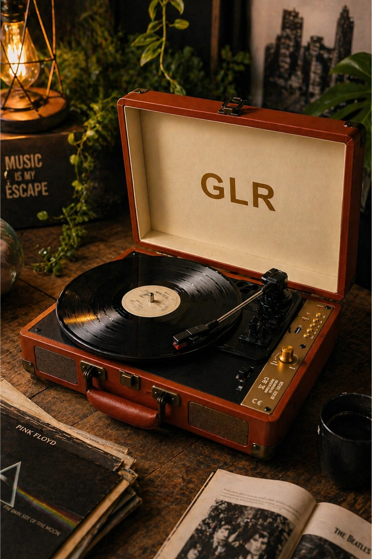 Glr 201 Nostaljik Çanta Pikap - Bluetooth  Şarjlı, USB Kayıt Özellikli, 3 Vitesli Plak Çalar