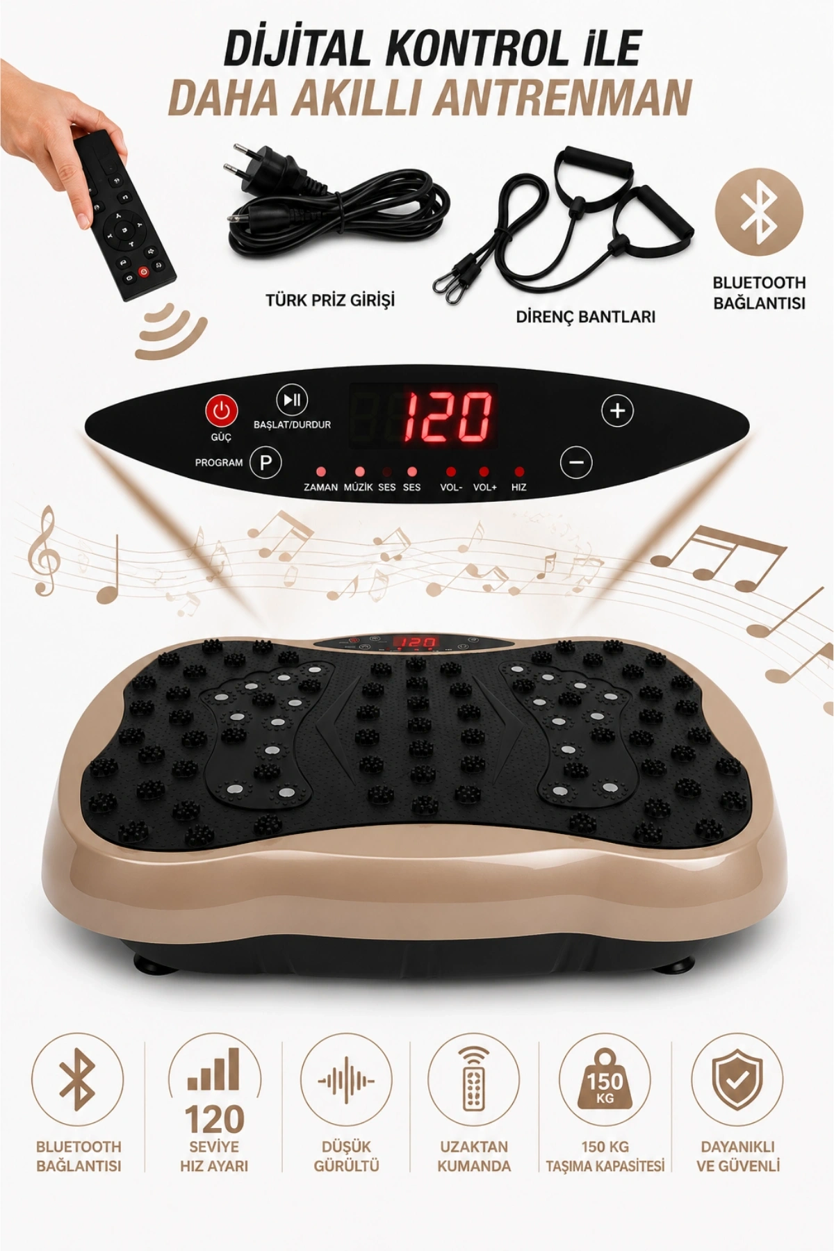 Glr 550 Gold Güçlü Titreşimli Egzersiz Platformu Body Vibration Plate Makinesi