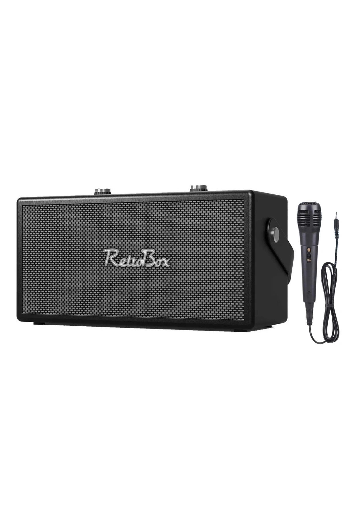 Acl Acs-19 Retro Müzik Kutusu Bluetooth 5.0 Hoparlör Kablolu Mikrofonlu Karaoke Destekli 20W Ses Sistemi