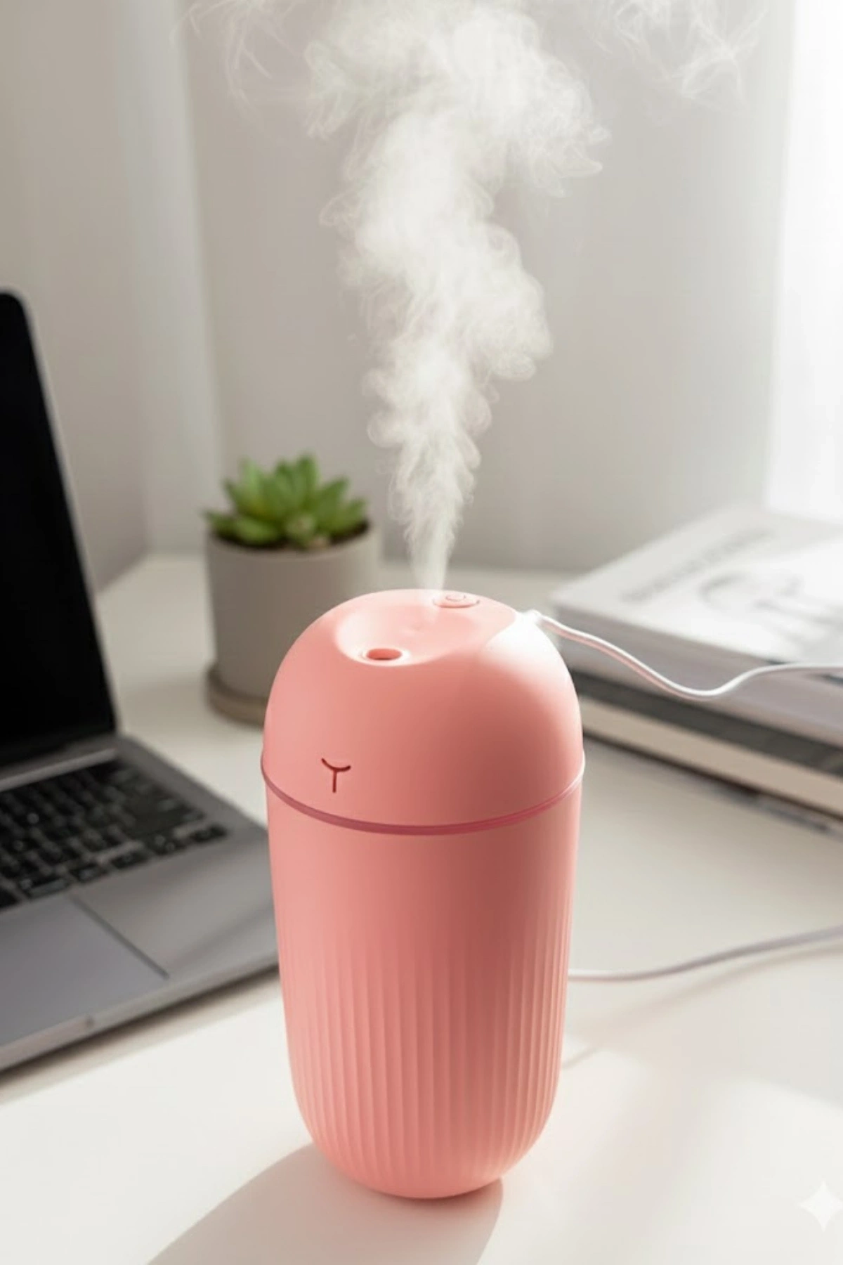 Blackbird KT-H09 Pembe 420 Ml Taşınabilir Mini USB Hava Nemlendirici | Araç ve Ofis İçin Renkli Işıklı