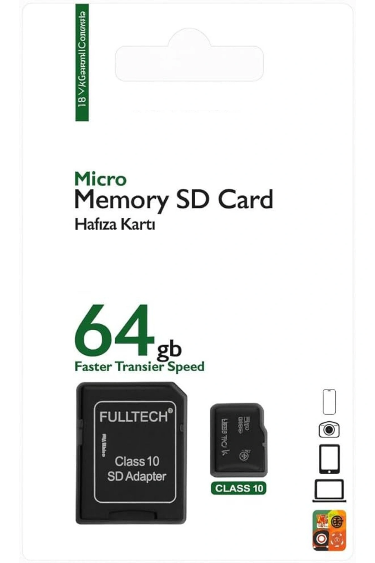 Fulltech FTMFD5 Micro SD Kart 64 GB Class 10 U1 Hafıza Kartı