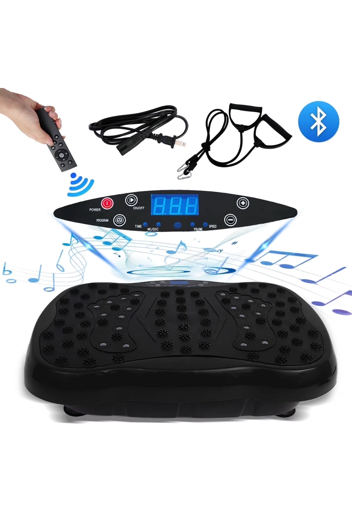 Glr 550 Siyah Güçlü Titreşimli Egzersiz Platformu Body Vibration Plate Makinesi