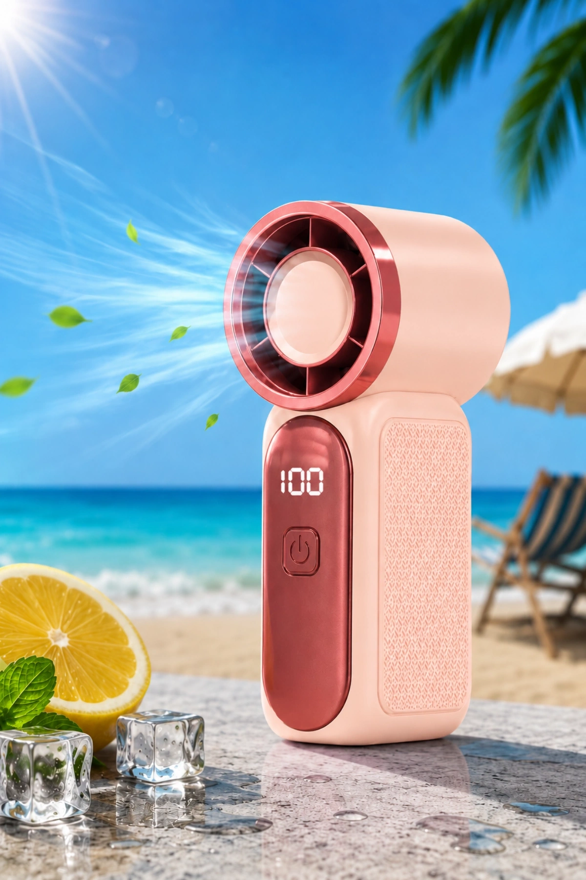 Glr FS-24 Pembe Şarj Edilebilir Mini El Fanı Yüksek Hızlı Taşınabilir Cep Vantilatörü