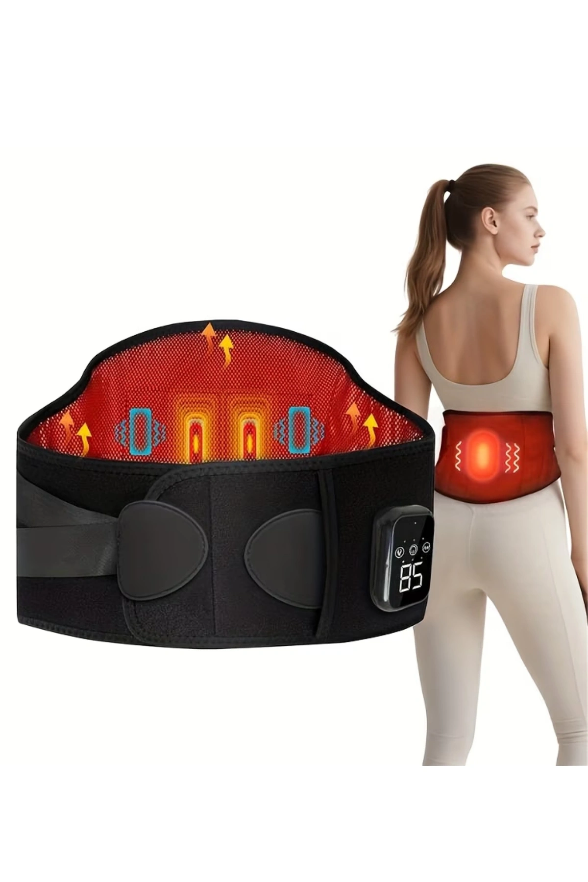 Glr K17 Kablosuz Isıtmalı Bel Kemeri Masaj Modu ve Ergonomik Tasarım