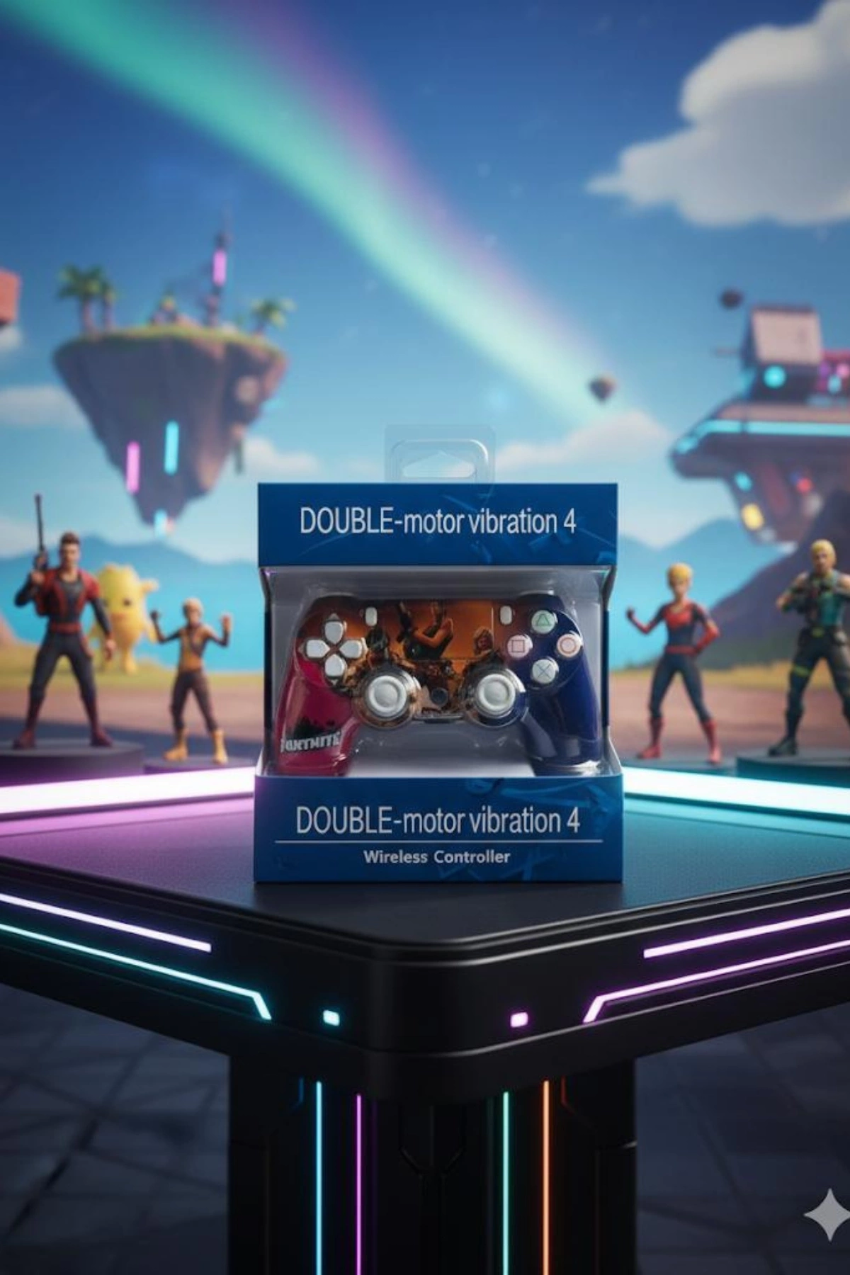 GlrTech P4A Kablosuz Oyun Kolu  Double Motor Titreşimli Şarj Edilebilir PS4 Uyumlu