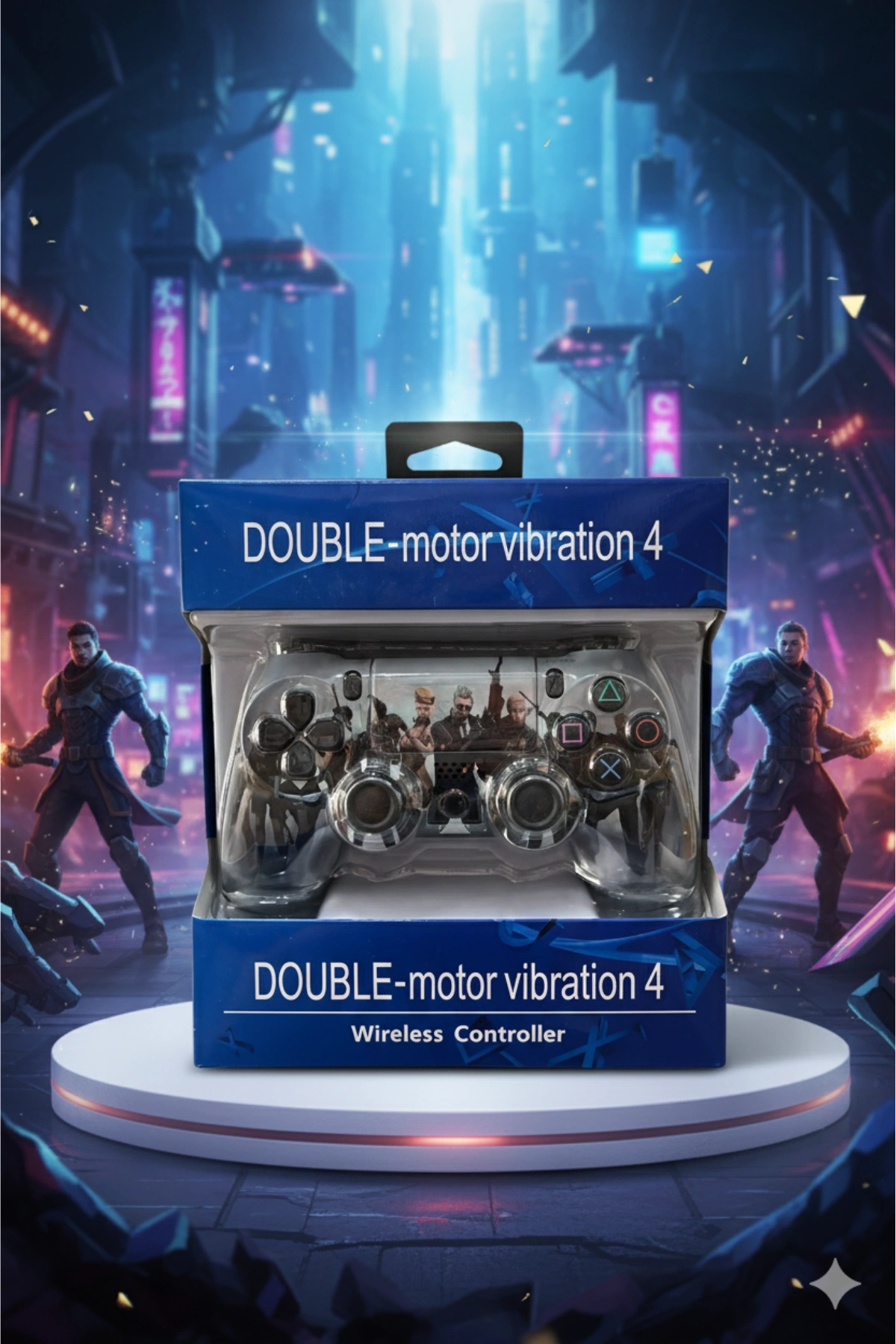 GlrTech P4M Kablosuz Oyun Kolu  Double Motor Titreşimli Şarj Edilebilir PS4 Uyumlu