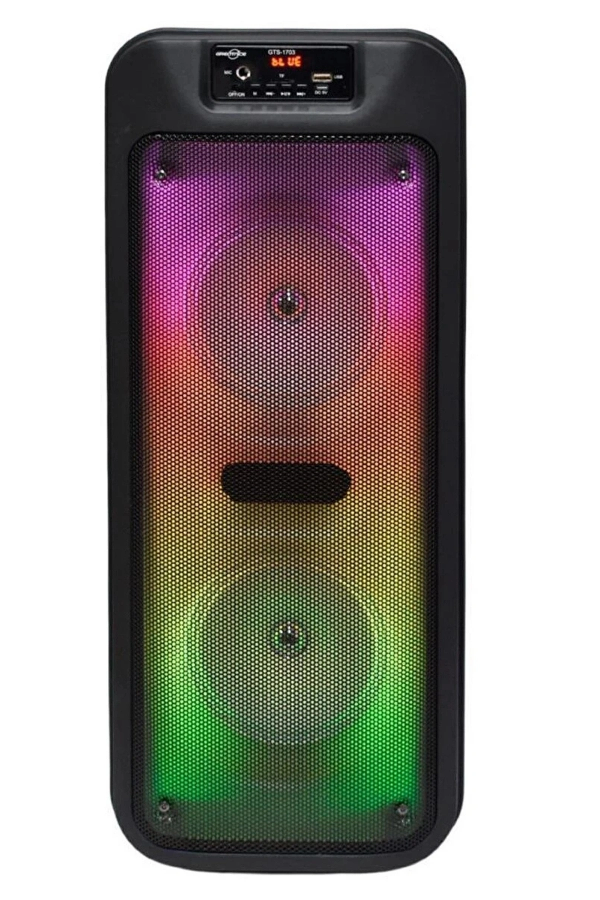 GTS-1703 Kablosuz Karaoke Hoparlör 6.5 x2 Çift Woofer Fm Radyo, Usb/Tf/Aux Desteği