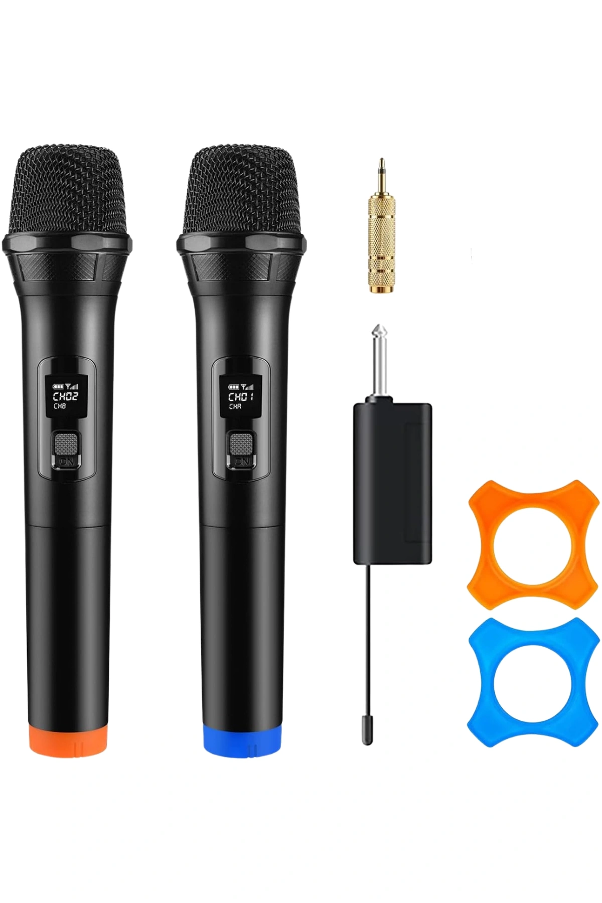 Hepu HP-M001 Çiftli Kablosuz Mikrofon Sistemi Dijital Ekranlı Ses Aktarımı Şarjlı Alıcı ile Pratik Kurulum