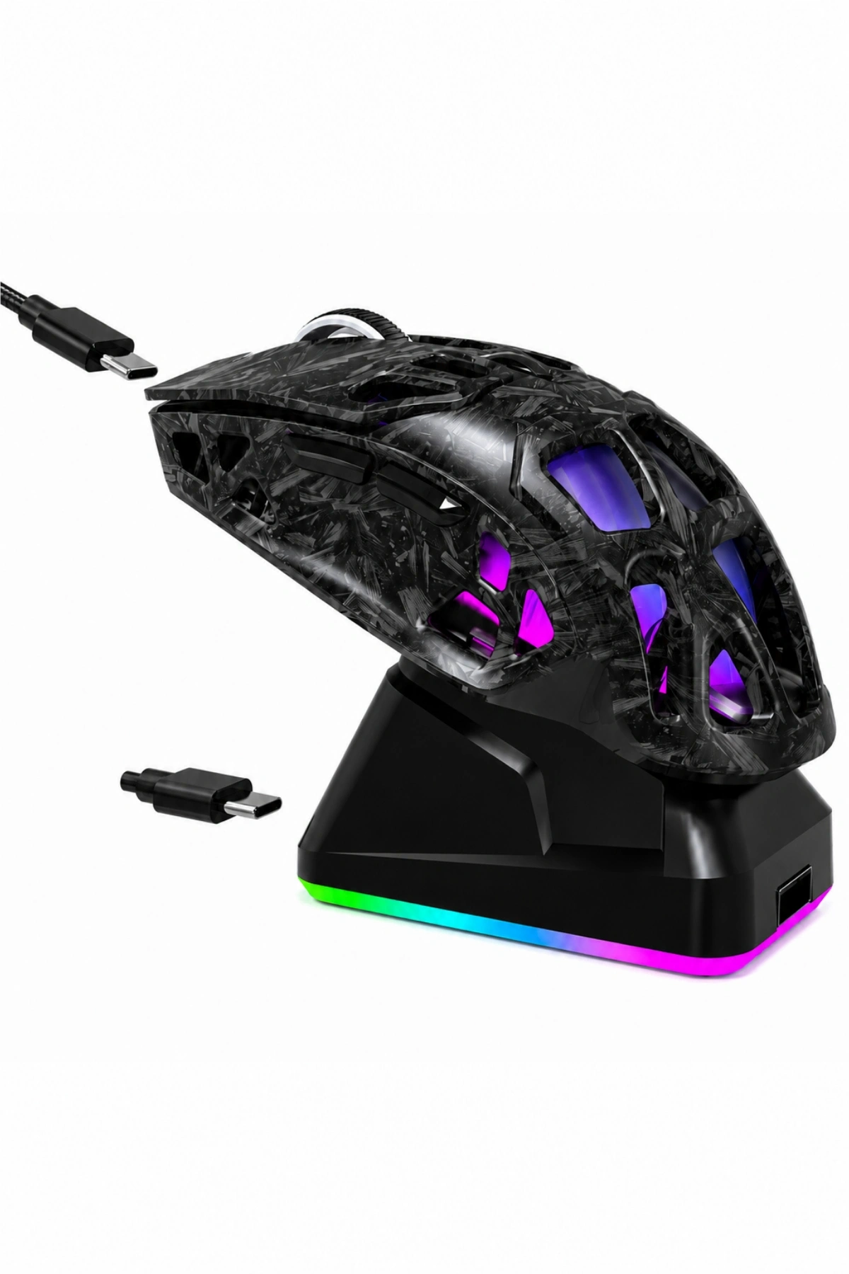 Jedel GWH-111 RGB Şarj Standlı  12000 DPI Triple BT/2.4Ghz/Kablolu Hafif Gaming Mouse